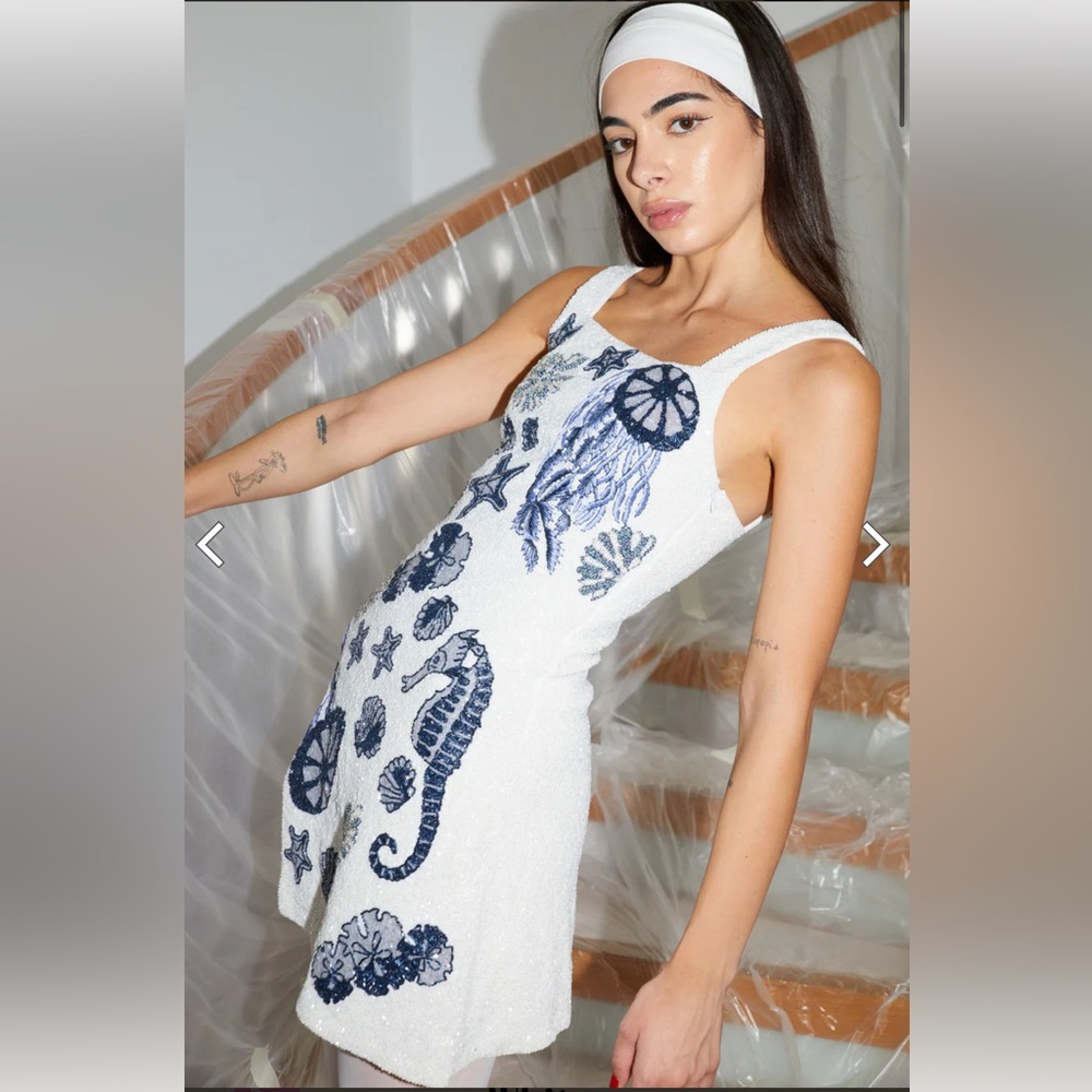 Oceanus Hand-Beaded Dress